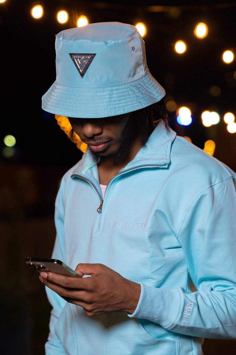 Light Blue & Gray Bucket Hat