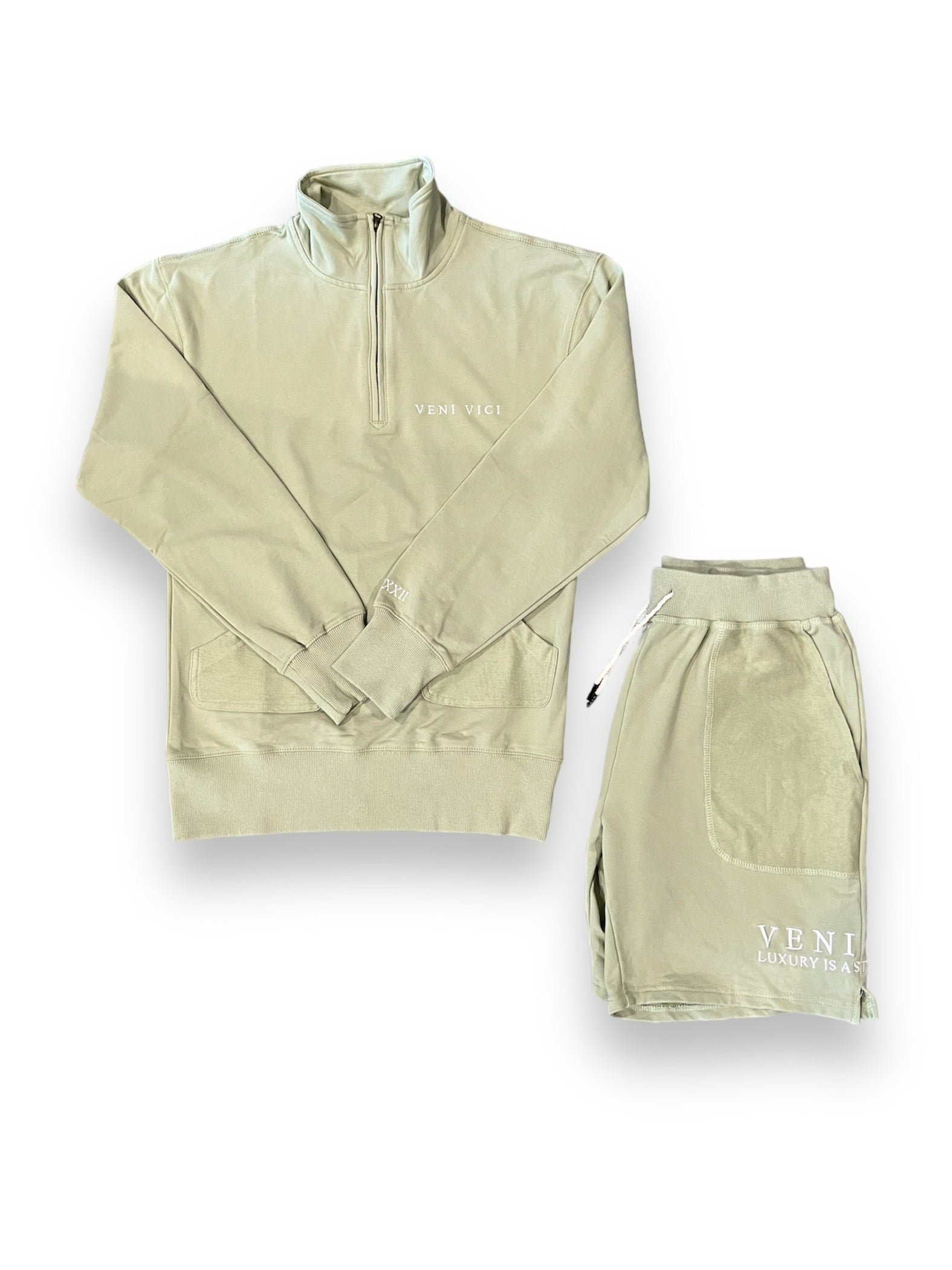 Veni Vici green 22/22 matching top and shorts set product photo