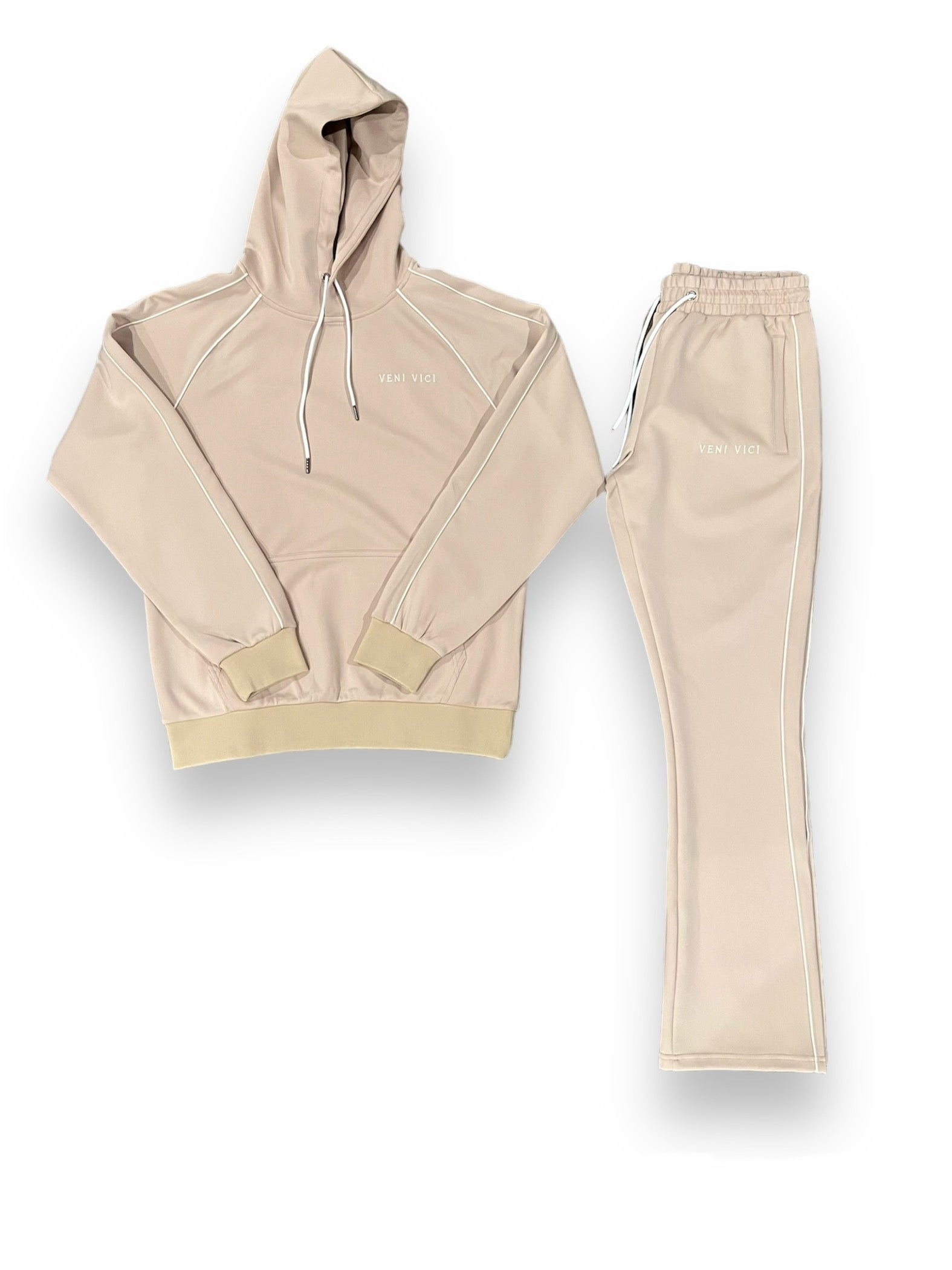 Tan Victory Flare Track Pants