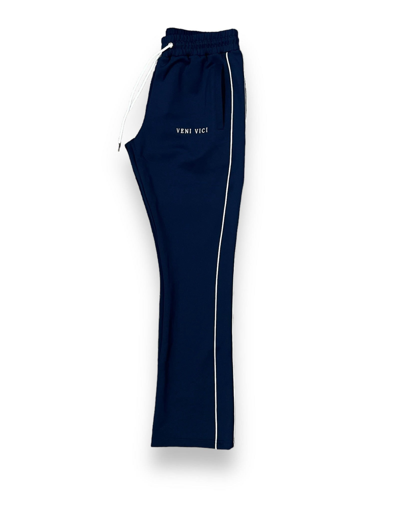 Navy Blue Victory Flare Track Pants