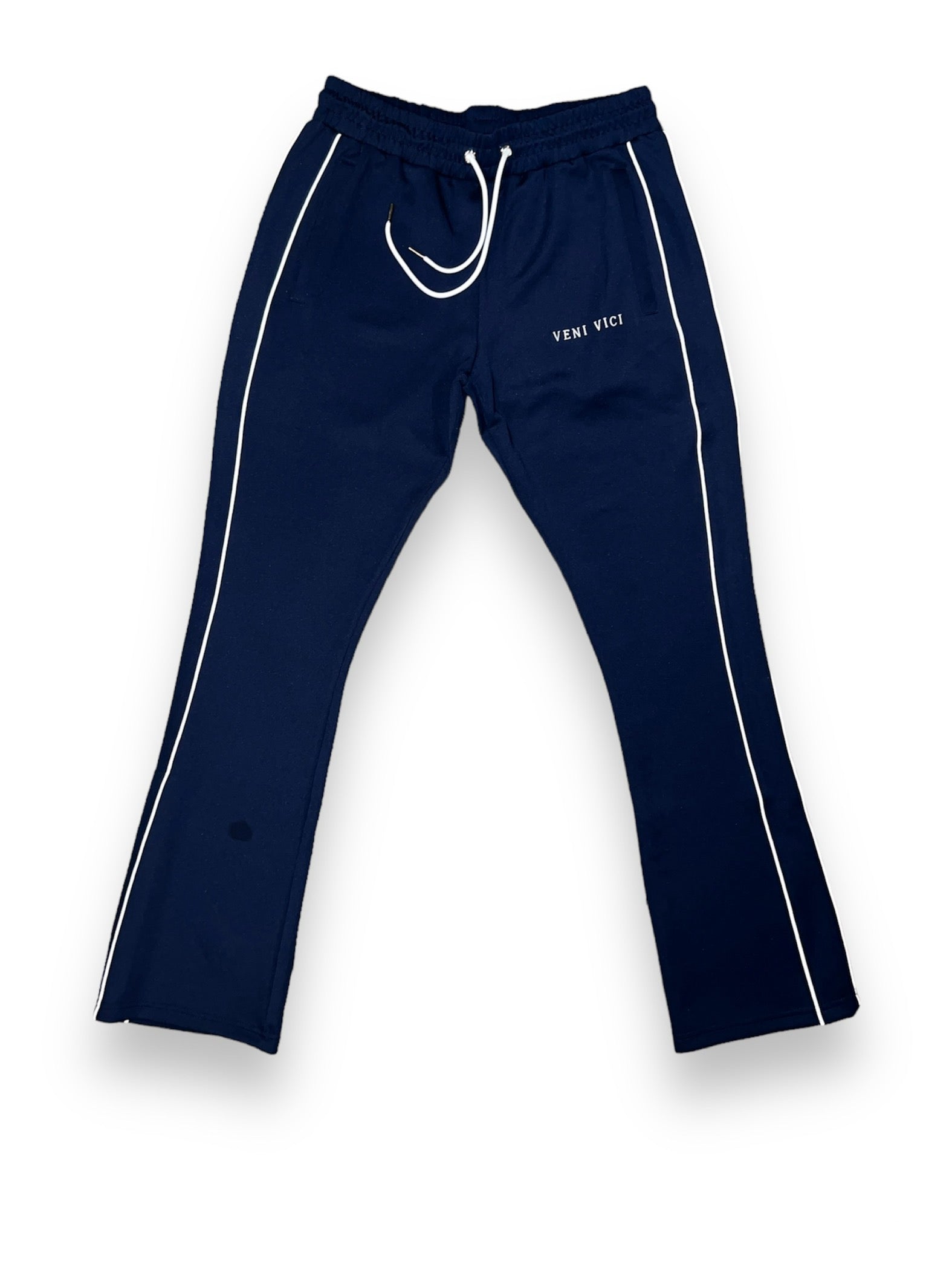 Navy Blue Victory Flare Track Pants