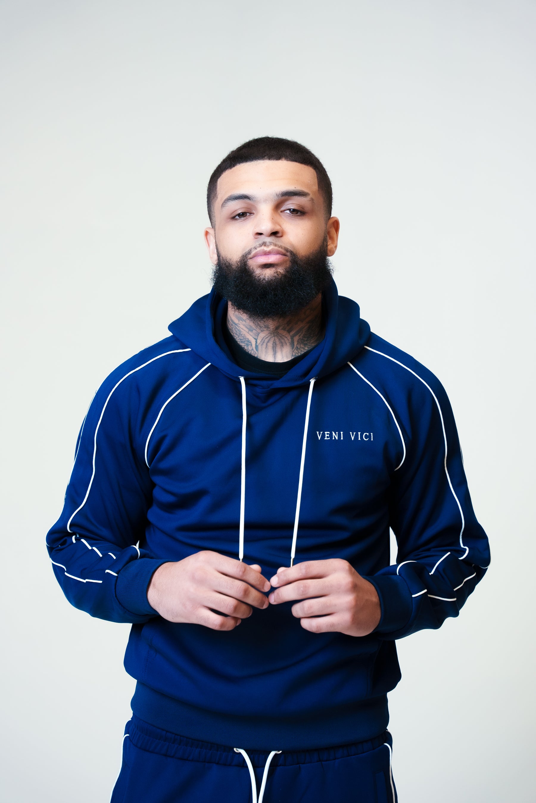 Navy Blue Victory Flare Track Hoodie