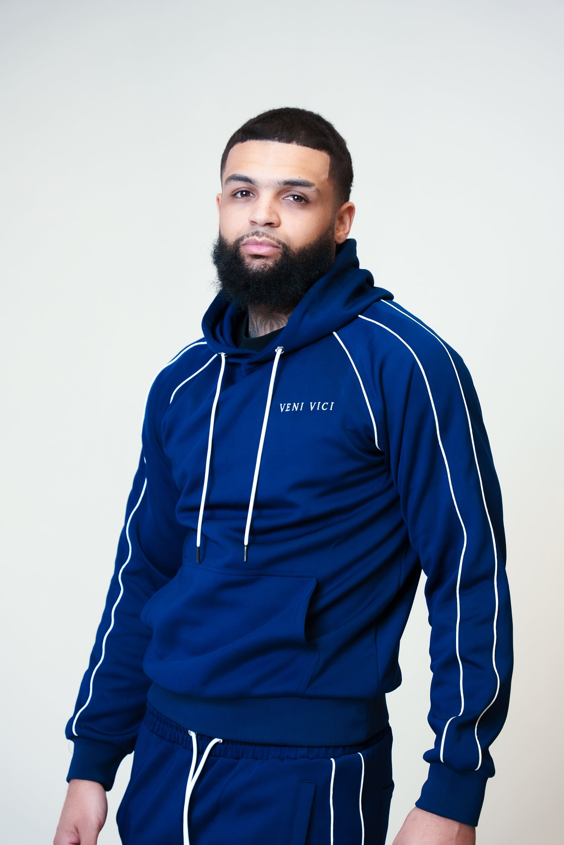 Navy Blue Victory Flare Track Hoodie