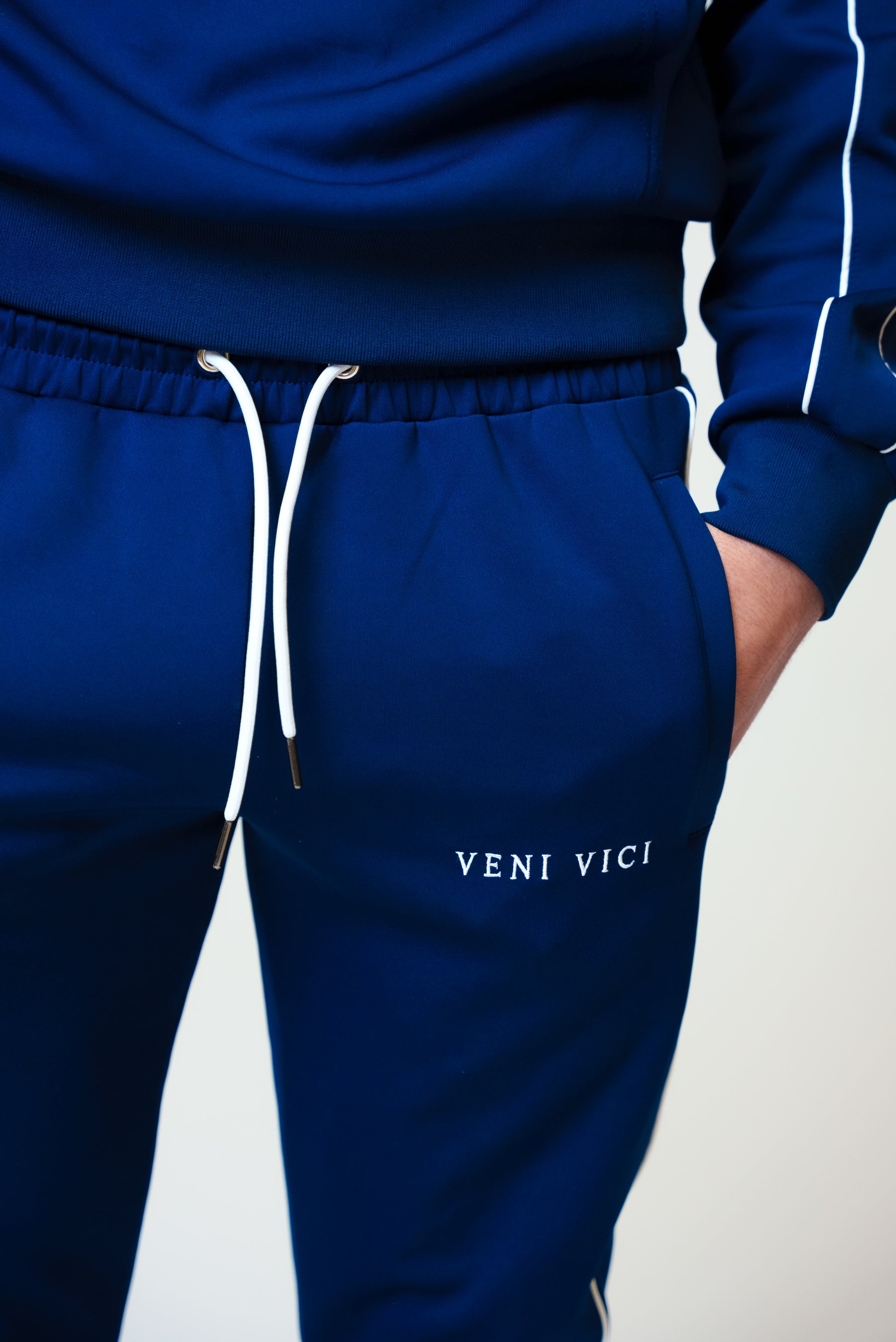 Navy Blue Victory Flare Track Pants