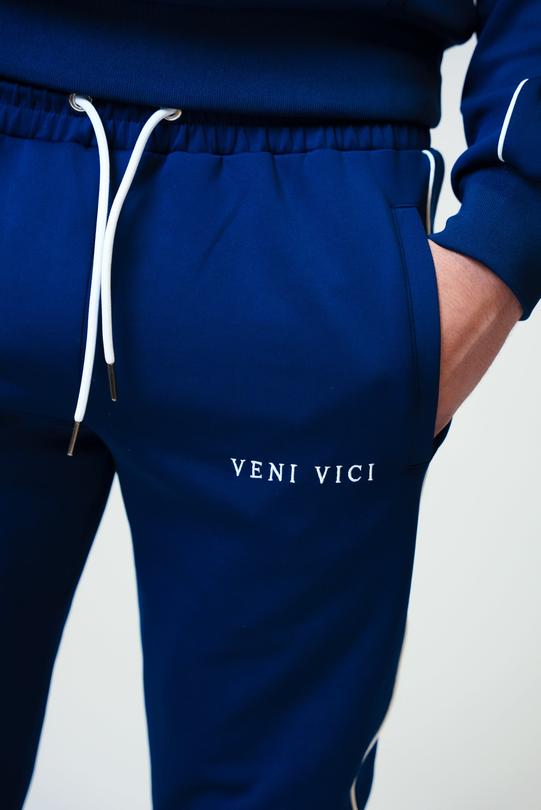 Navy Blue Victory Flare Track Pants