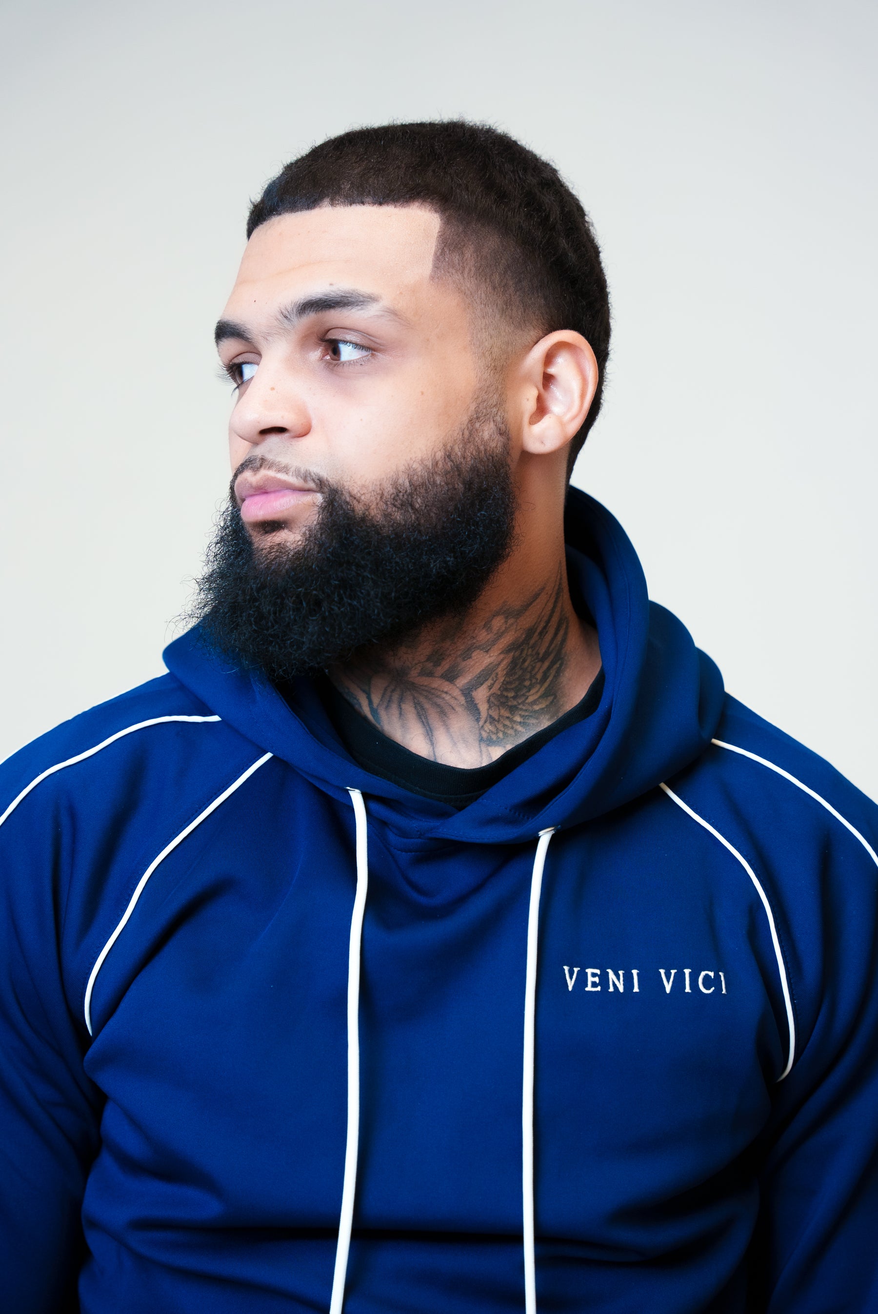 Navy Blue Victory Flare Track Hoodie