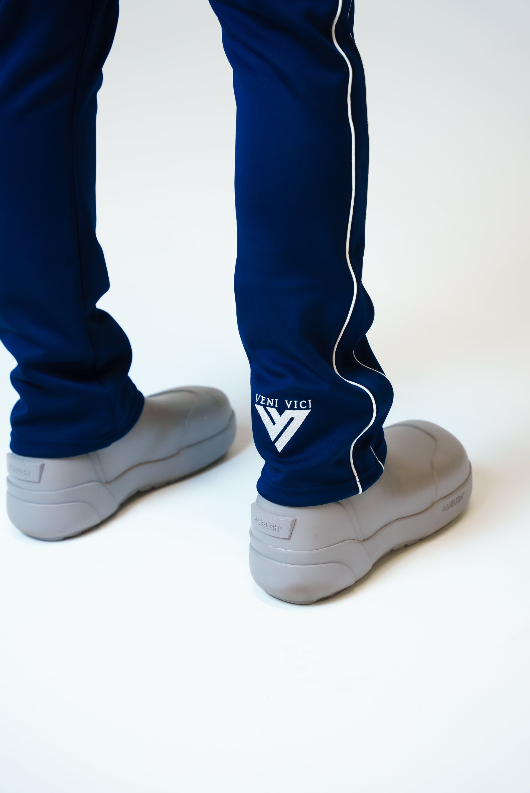 Navy Blue Victory Flare Track Pants