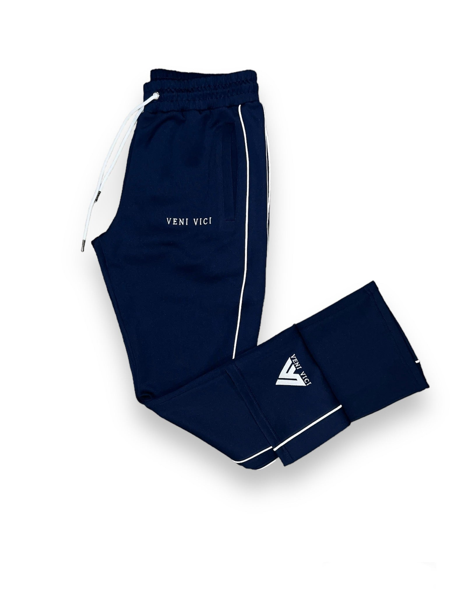 Navy Blue Victory Flare Track Pants