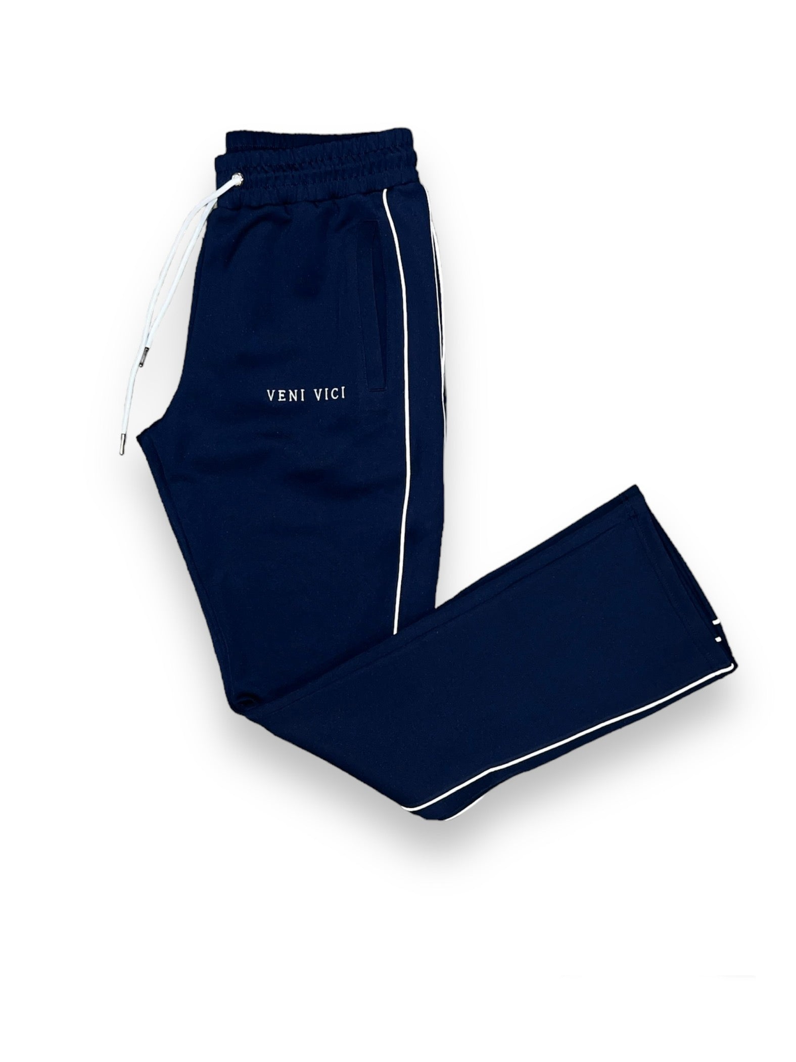 Navy Blue Victory Flare Track Pants