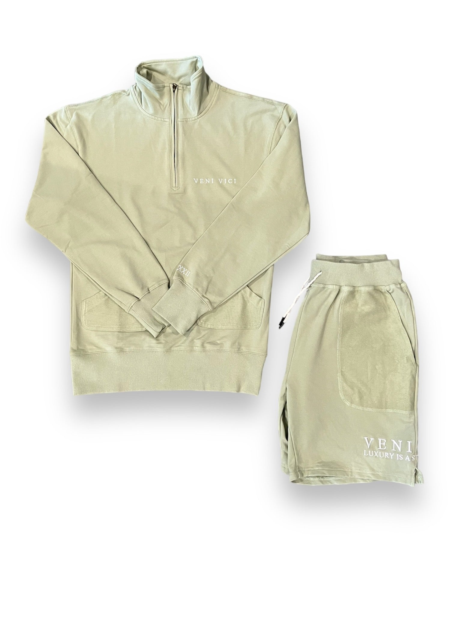 Veni Vici green 22/22 two-piece matching shorts set alternate view