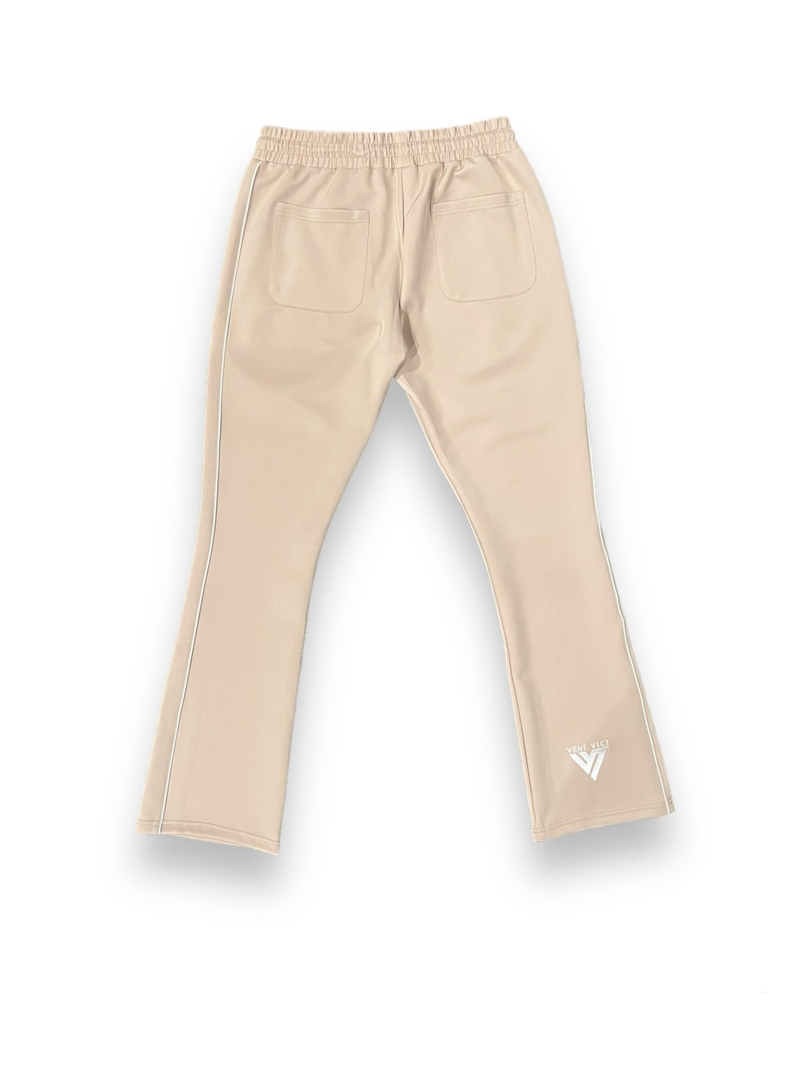 Tan Victory Flare Track Pants