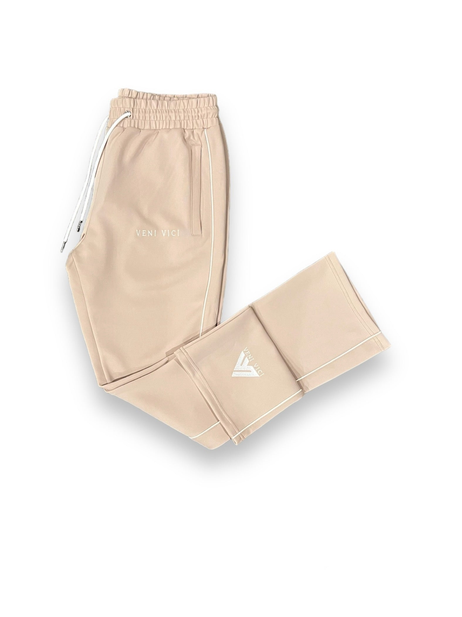 Tan Victory Flare Track Pants