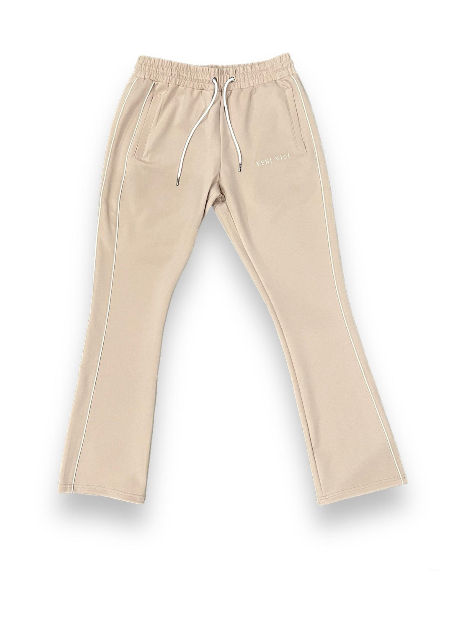 Tan Victory Flare Track Pants