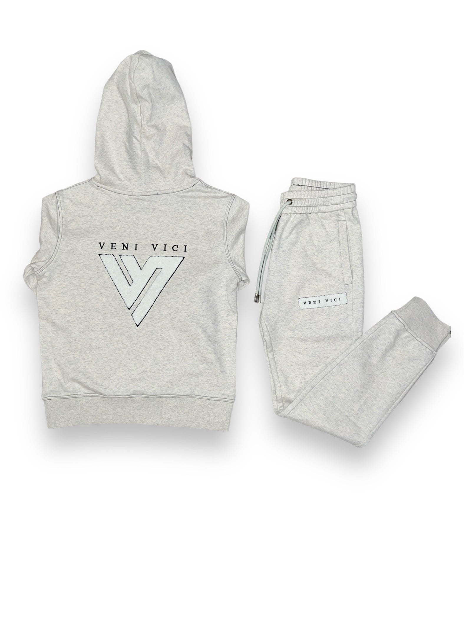 Off Grey Chenille Sweat Suit Hoodie