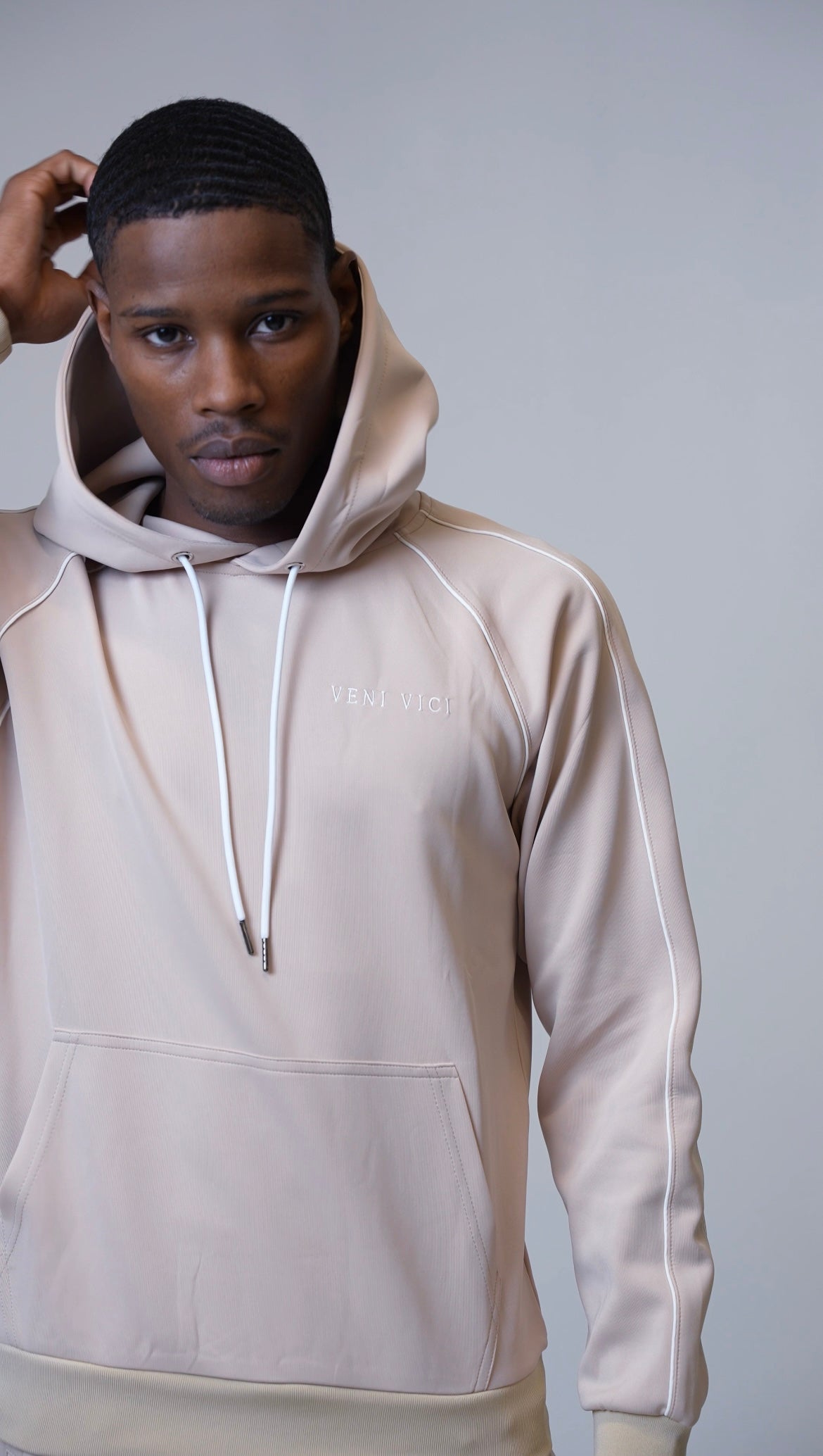 Tan Victory Flare Track Hoodie