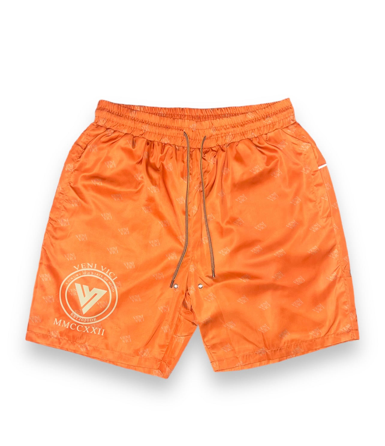 Orange Monogram Shorts