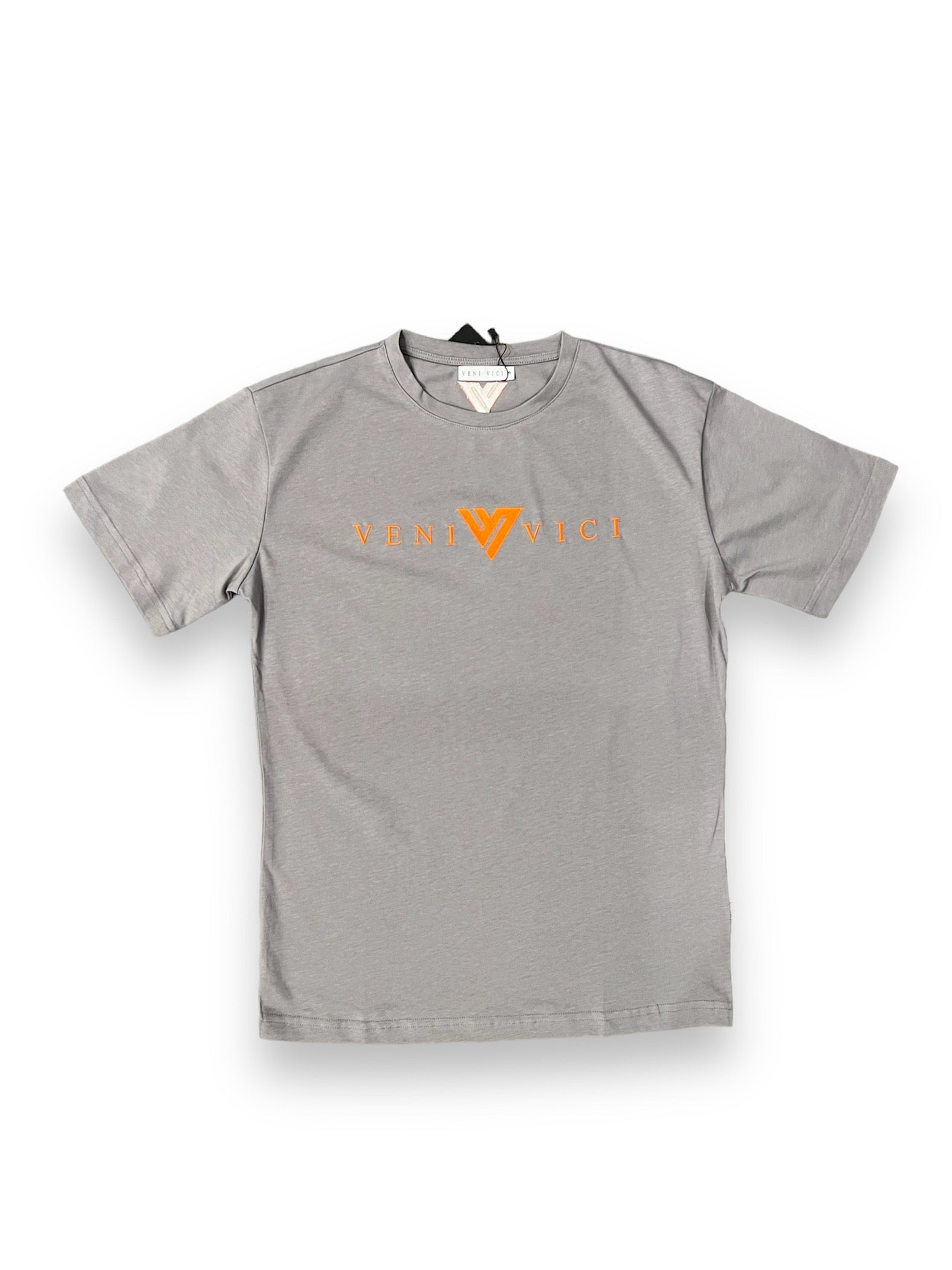 Veni Vici grey and orange Icon oversized graphic T-shirt product photo