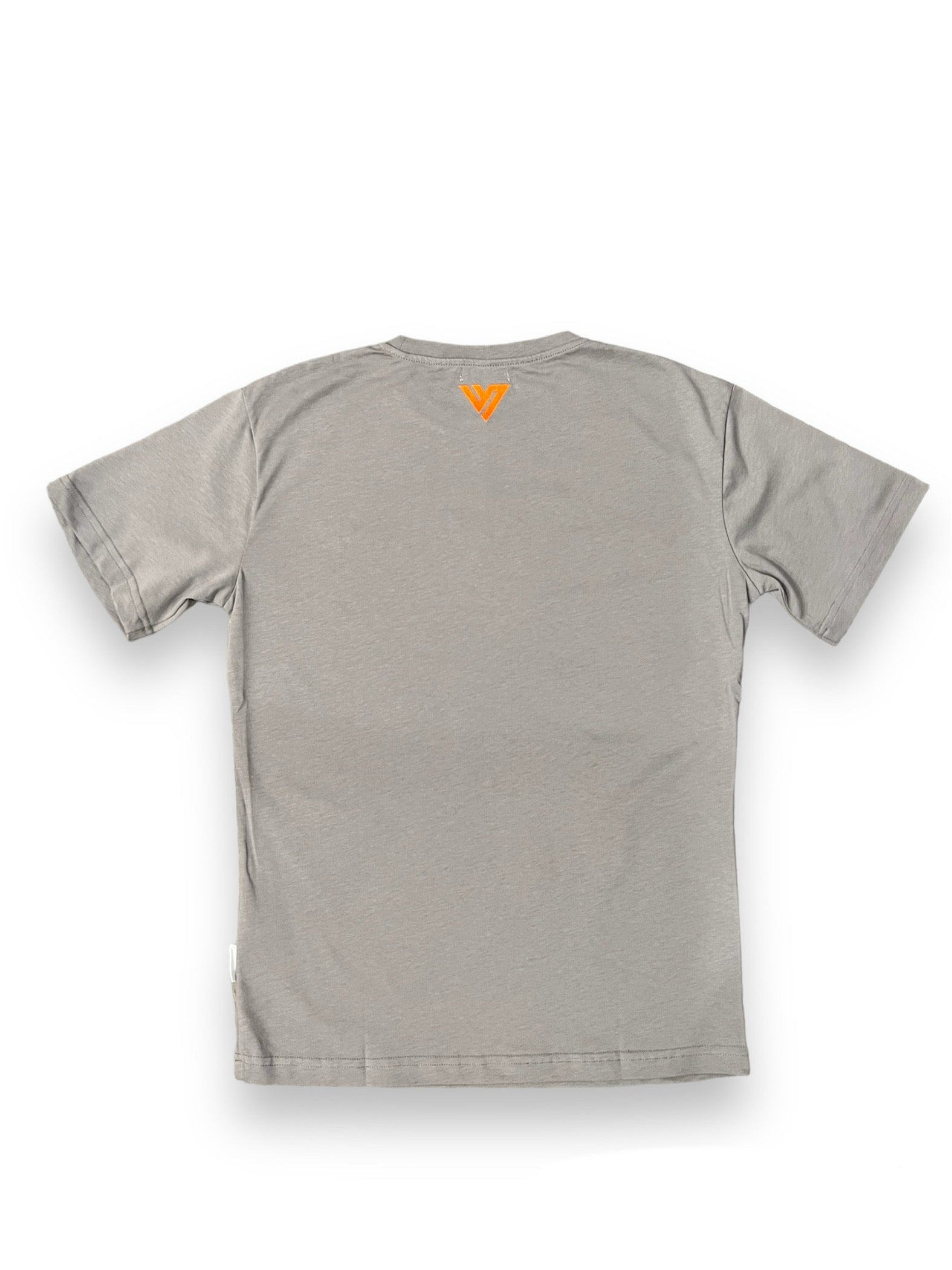 Veni Vici grey and orange Icon logo T-shirt alternate view