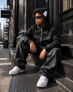 Kids Black Umbra Full Zip Up Hoodie