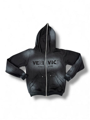 Black Dominating Full Zip Hoodie