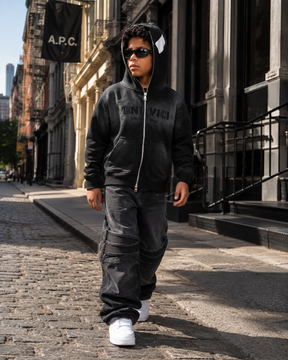 Kids Black Umbra Full Zip Up Hoodie