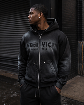 Black Dominating Full Zip Hoodie