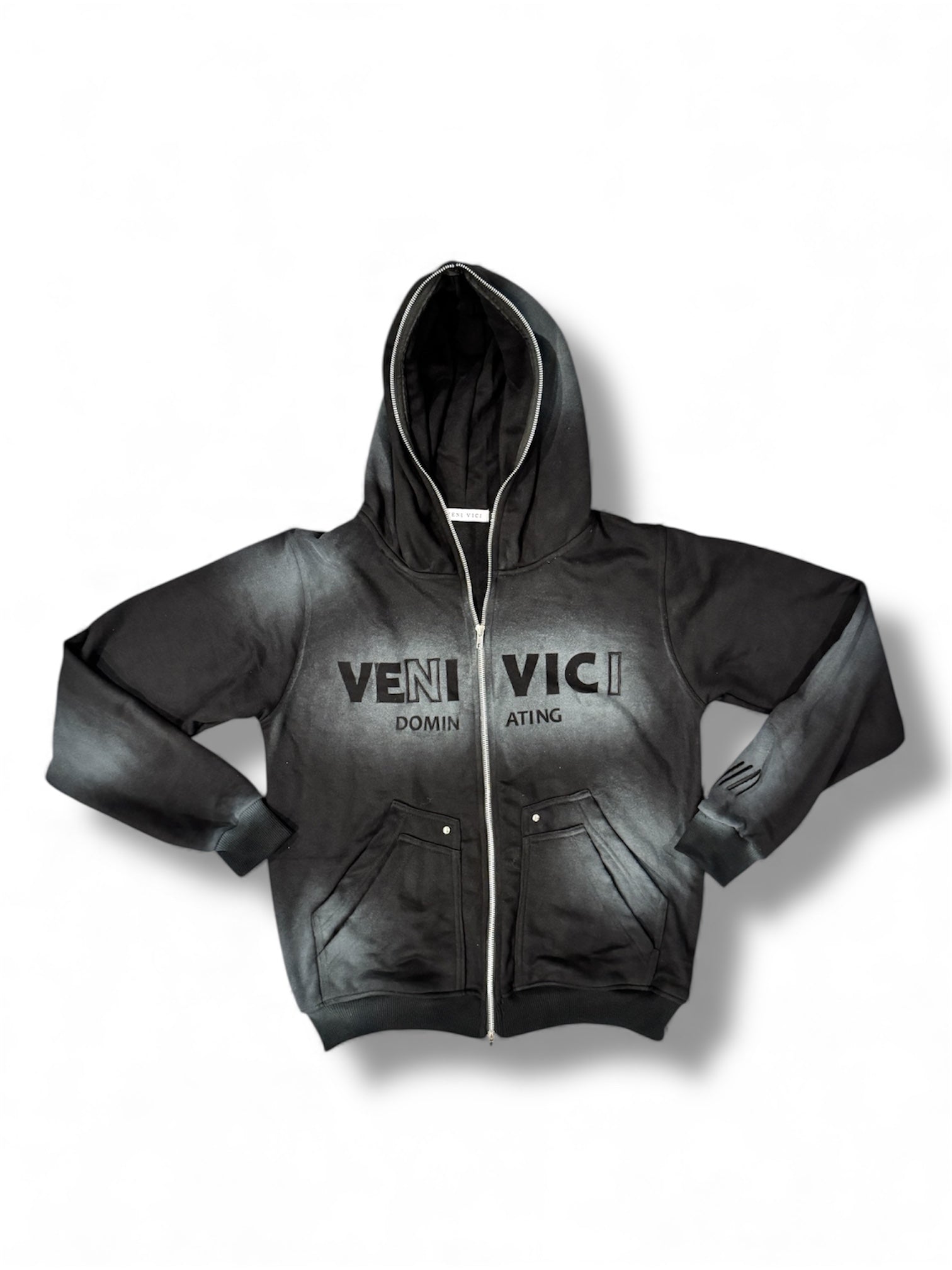Black Dominating Full Zip Hoodie