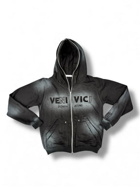 Black Dominating Full Zip Hoodie