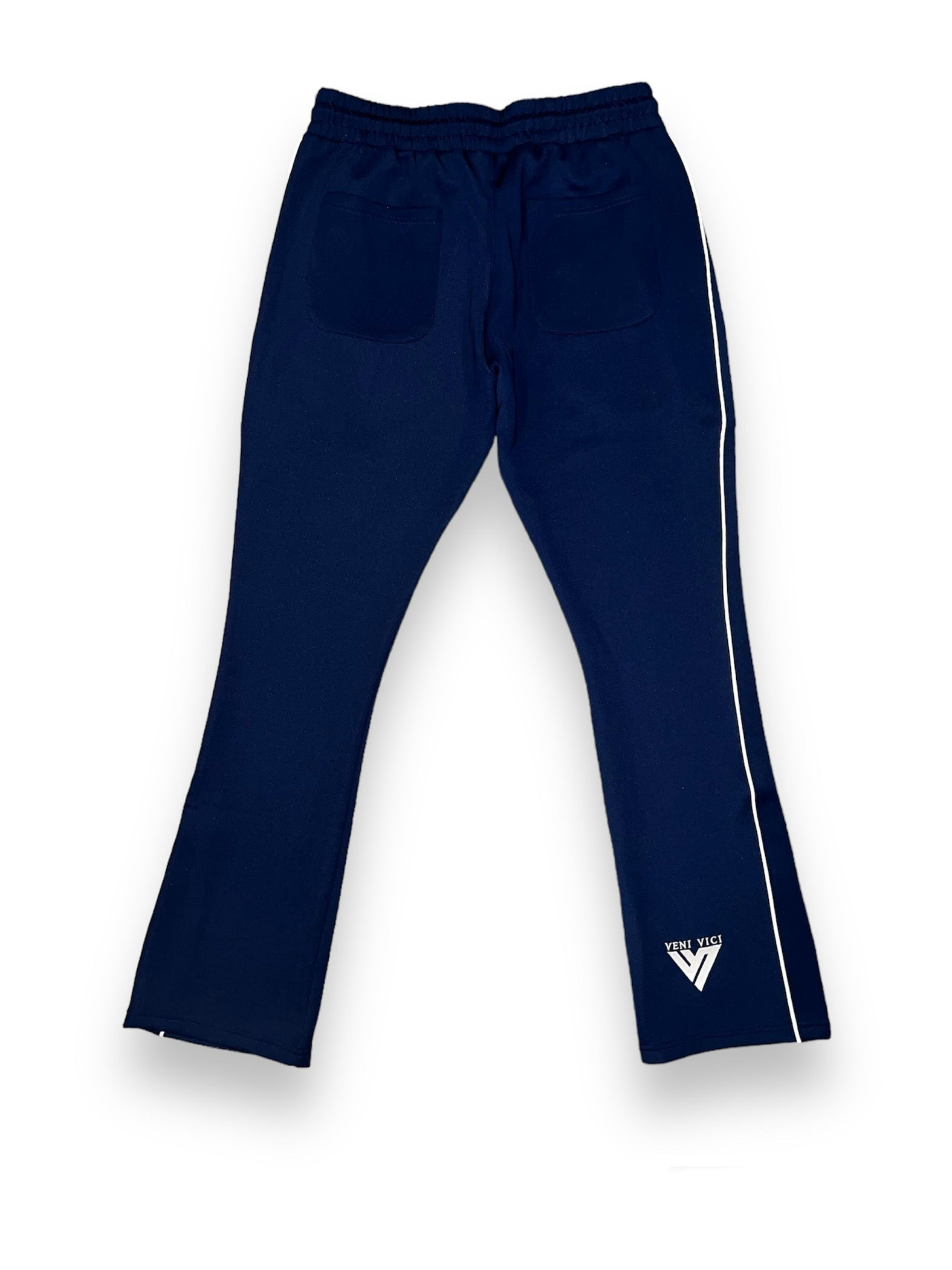 Navy Blue Victory Flare Track Pants