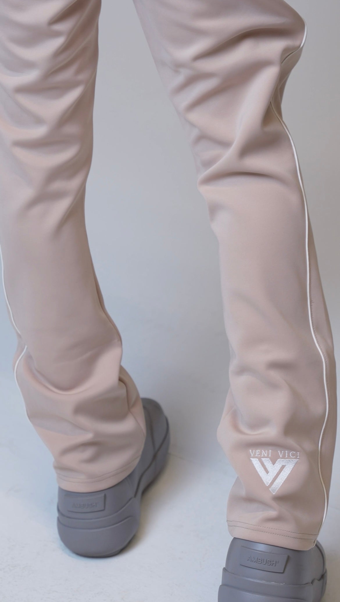 Tan Victory Flare Track Pants